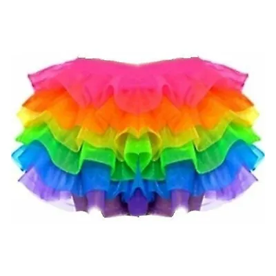 Plain Neon Glitter Kids 3 Layer Tutu ALL Color Fancy Dress Halloween Costume • £5.39