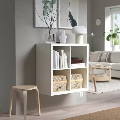 IKEA KALLAX Shelving Unit Home Storage Wall Hang Or Stand On Floor White 77x77cm • £45.90