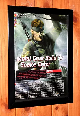 Metal Gear Solid 3 Snake Eater PS2 Konmai Rare Small Promo Poster / Ad Framed. • $53.35