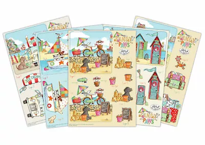 Sandy Paws 10 Sheet Die Cut Decoupage Set & Option Of 6x6  Paper Pad • £3.99