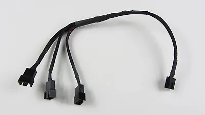 4-Pin PWM To 3 X PWM Computer Case Black Sleeved Fan Power Y-Splitter Cable • $6.99