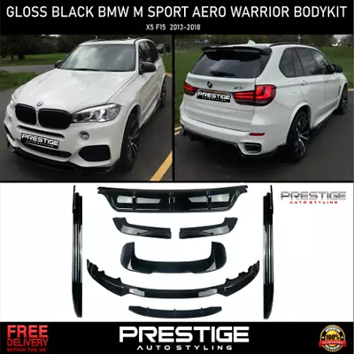£444.99 • Buy Bmw X5 F15 Warrior Style Body Kit Gloss Black Skirts Lip Spoiler Rear Diffuser