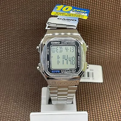 Casio A178WA-1A Vintage Youth Digital Stainless Steel LED Backlight Unisex Watch • $33.45