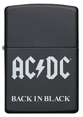 Zippo Lighter Ac/dc Back In Black - Black Matte (96015) Gift Boxed • $68.95
