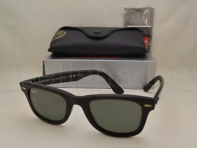 Ray Ban WAYFARER (RB4340-601/58 50) Black With Green Polarized Lens • $168