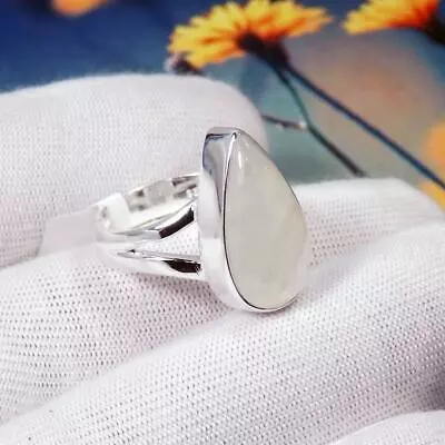 Gorguose Moonstone Gemstone 925 Sterling Silver Handmade Ring B-11 • £13.73