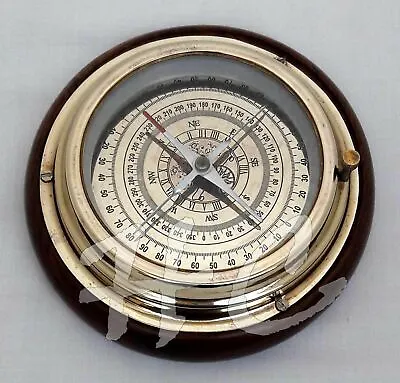 Antique Brass Magnifying/Navigational/Magnetic 6  Sailing Ship/Boat Desk Compass • $22.91