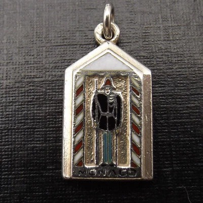 £19.99 • Buy MONACO Guard In Sentry Box Soldier Vintage Sterling Silver And Enamel Charm