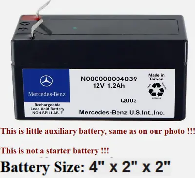 Mercedes-Benz Small Auxiliary Battery OEM 000000004039 Black  2007-2023 • $147.99