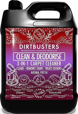 Dirtbusters Carpet Cleaner Solution Cleaning Shampoo 5L Pet Odour Deodoriser Vax • £22.95