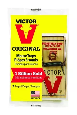 Victor Original Small Certified Wood Mouse Snap Traps 2 Pk Indoor/Outdoor Use • $8.99