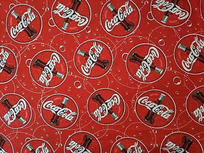 Coca Cola Coke Bubbly Cotton Fabric • $16.97