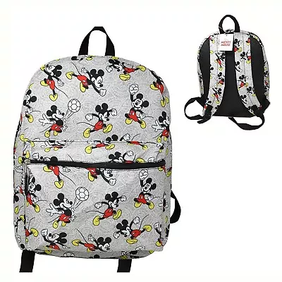 Disney Mickey Mouse School Backpack Large 16  Travel Bag All Over Art Print New • $24.99