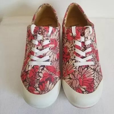 Dansko Veda Vegan Red Pink Floral Clogs Sneakers Size 41 EU 10 10.5 US • $115
