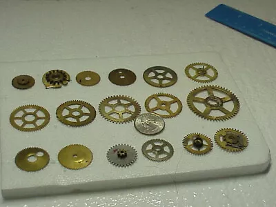 17 Used Variety Pack Brass Clock Gears Steampunk Altered Art Projects Parts #15 • $9