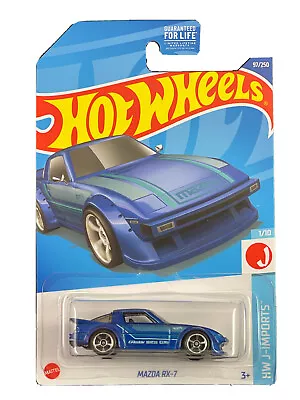 Hot Wheels 2022 HW J-Imports 1/10 Blue Mazda RX-7 • $1.56