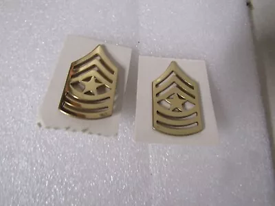 Military Insignia Gold Color Pin On Rank Set Of 2 E-9 Sergeant Major • $5.99