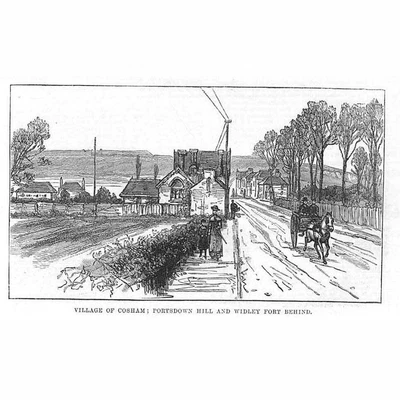 £7.50 • Buy PORTSMOUTH Cosham, Portsdown And Fort Widley Hill Behind- Antique Print 1882