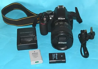Nikon D3100 Camera Kit - 18-70mm Dx Ed Lens - Charger - Two Batteries-strap (m). • £130
