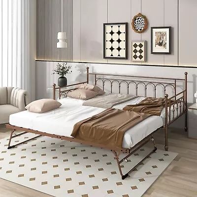 Twin Daybed W/ Trundle Metal Daybed W/ Pop Up Trundle Day Bed W/ Trundle Bed • $246.99
