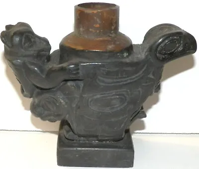 Alva Museum Replica Carved Stone Maya Or Aztec Candle Holder Jug • $69.95