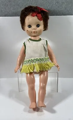 DOLL GIRL DOLL  Hard Plastic Vinyl Doll Made In Hong Kong APPR  10” VINTAGE Doll • $13.60