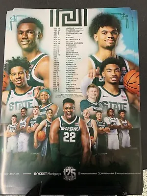 2023-24  Michigan State Spartans Mens Basketball Schedule Poster IZZO FINAL 4 • $19.99