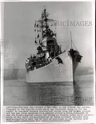 1955 Press Photo USS Helena Ready For Evacuation From Tachen Islands Formosa • $15.99