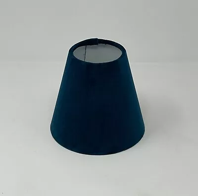 Lampshade Teal Blue Velvet Small Candle Clip Tapered • £21.45