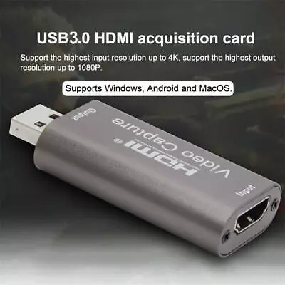 £6.95 • Buy HDMI To USB 3.0 Video Capture Card 4K HD Recorder For Video Live Streaming BU