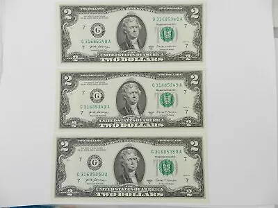 (3) Two Dollar Bill  $2  Uncirculated Series 2017A • $10.98