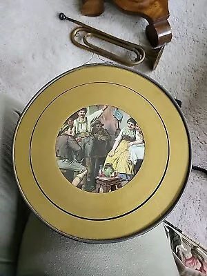 Vintage Antique Chimney Flue Cover Pub Scene - Glass & Gold Trim Great Condition • $11