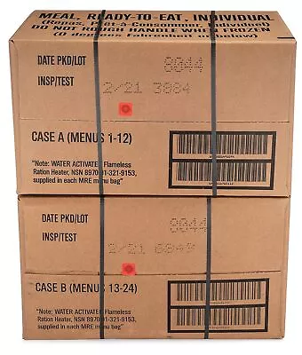 Sopakco 24ct US Military Surplus MRE Meals Ready To Eat 2021 Inspect A+B Case Bu • $435.99