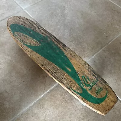 Vintage Nash Surfboards SHARK Wood Skateboard Metal Wheels 21.5 Inches • $30