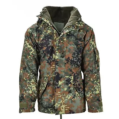 Mil-Tec German Army Parka W Liner GoreTex Camo Flecktarn Waterproof Men Jacket • $117.78