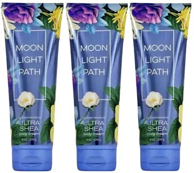 3 X Bath & Body Works MOONLIGHT PATH Ultra Shea Body Cream Lotion 8 Oz New • $48