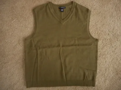 Mens Sweater Vest Green XL Consensus Sportswear Cotton Wool Winter V Neck 42 Chs • $20.29