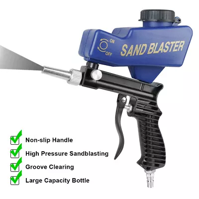 Hand Held Portable Media Spot Sand Blaster Gun Air Gravity Feed Rust Remover • $26.99