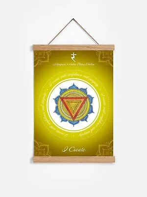 Solar Plexus Chakra A3 Poster With Mantra And Affirmation | Manipura • £15.15