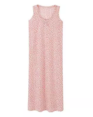 Pretty Secrets Nightdress Size 8 10 Pink Animal Print Cotton Blend Maxi Nightie • £14.89