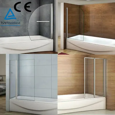 £63 • Buy Aica Folding Pivot Bath Shower Screen Pivot Hinge Chrome  Glass Panel Bathroom A