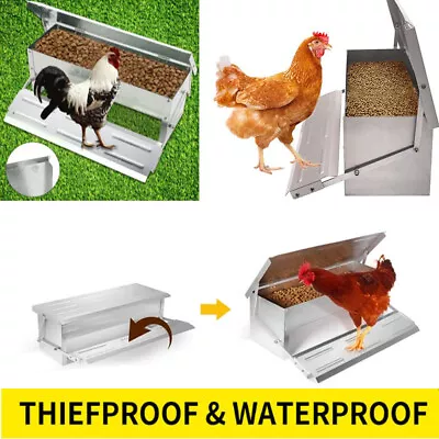 5KG Chicken Feeder Automatic Poultry Self Opening Treadle Ratproof Waterproof UK • £23.50