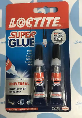 Loctite Universal Strong All Purpose Super Glue Adhesive Repairs Materials 2x 3g • £3.25