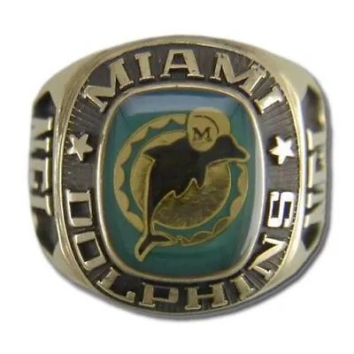 Miami Dolphins Large Classic Goldplated NFL Ring • $119.95