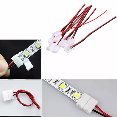 10pcs 2pin Connector Clip Adapter Wire To 8mm 10mm LED Strip 3528 2835 5050 5630 • $6.99