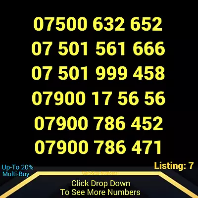 £6.95 • Buy GOLD EASY MOBILE NUMBER GOLDEN PLATINUM UK VODAFONE LEBARA SIM CARD Listing: 7