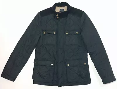 J Crew Solid Black Quilted Corduroy Blend Jacket Snap Full Zip Men's Size S • $74.90