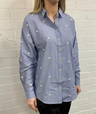 £12.99 • Buy Chambray Daisy Shirt Button Up All Sizes (W2.23)