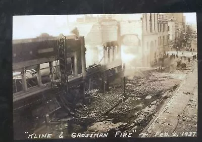 Real Photo Muskegon Michigan Hardware Store Fire Disaster Postcard Copy • $11.99