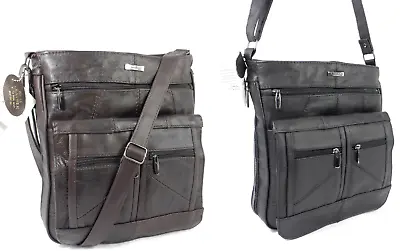 Mens Genuine Real Leather Cross Body Bag Satchel Messenger Shoulder Travel Bag  • £17.99